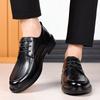 Leather Shoes Men's Formal British Style Casual Low-top Black Round Head Wedding Groom Shoes 2025