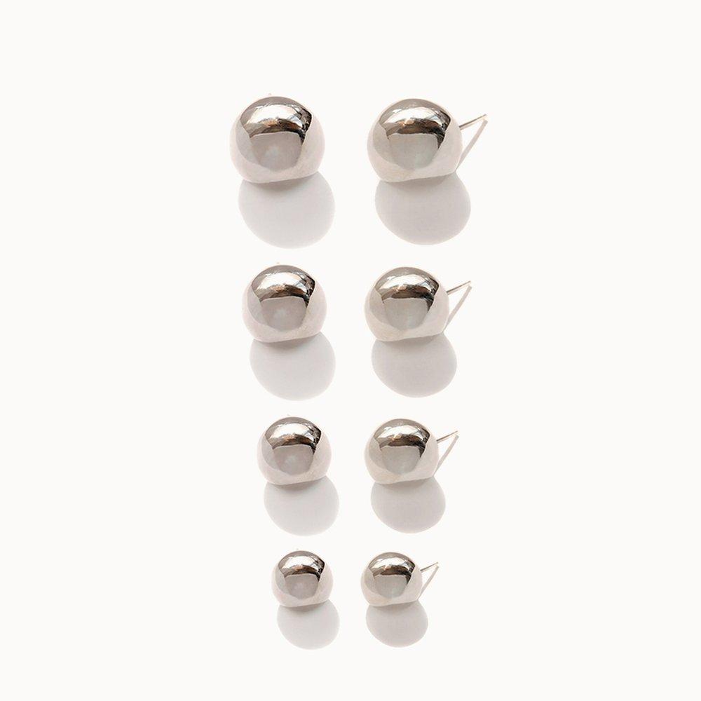 J.Lauren Daily Silver Ball Earrings M01031_1_8Mm