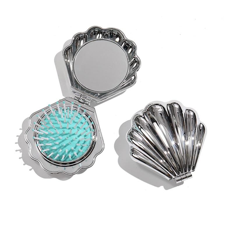 

Портативная складная расческа для волос с электрическим напылением, перламутровая, с подушечками, массажная расческа, профессиональная салонная расческа для укладки волос