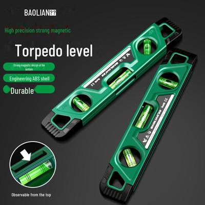 Mini Magnetic Torpedo Level - 230mm Woodworking Precision Ruler