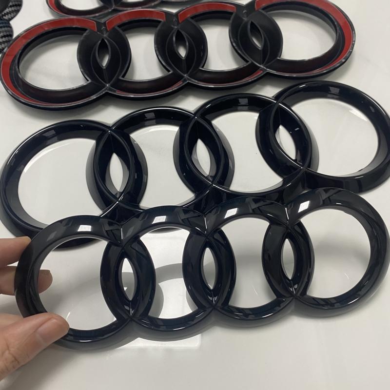 F2 Q5 2013-2023 4 Ring Logo ABS Directly Covered Emblem Car Hood Front Grill Rear Trunk Emblem Badge Q5 Refit Accessory 3A
