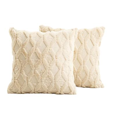 MILASIC Nordic-style Cushion Covers, 45x45cm, Set of 2, Beige, Muted Color, Korean-inspired, Replacement Covers, Solid Color, Nordic Style, Soft Long