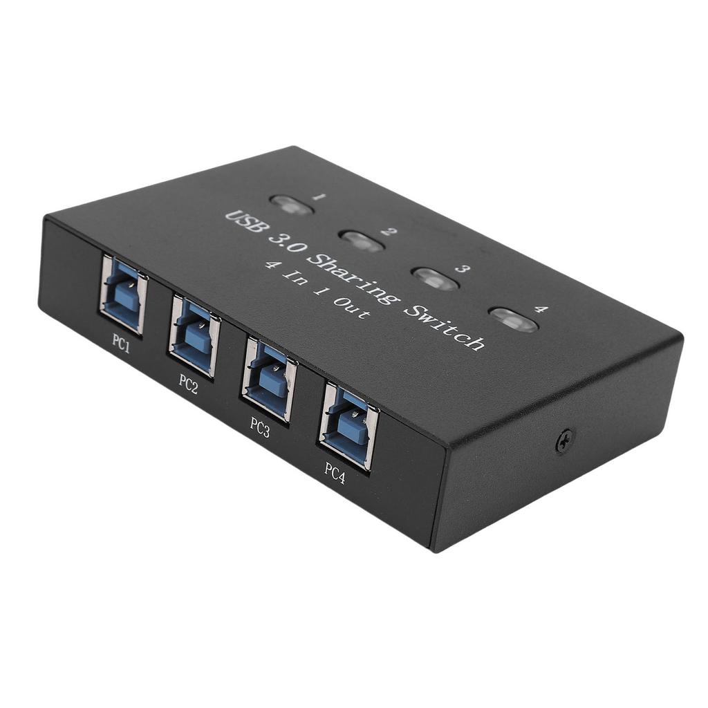 USB 3.0 Printer Sharing Switch Plug and Play 4 In 1 Out Manual Printer Switcher for Computer