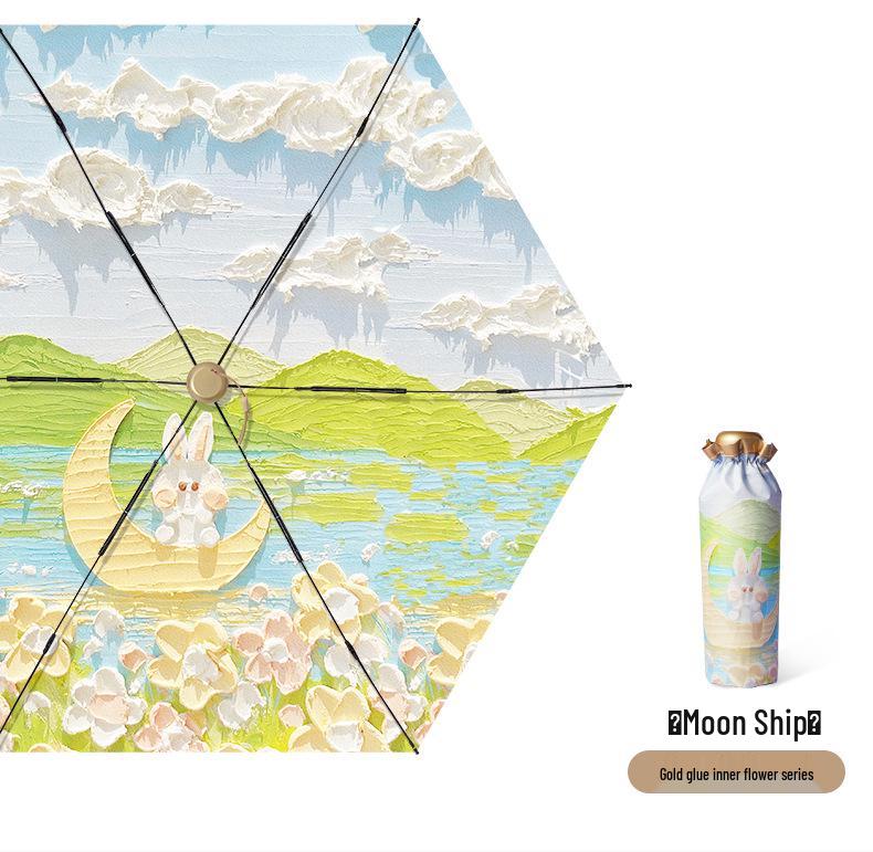 50% Reducere Umbrelă Mini Ultralight de Soare pentru Femei - Compactă, Portabilă, Design Capsulă Pliabilă