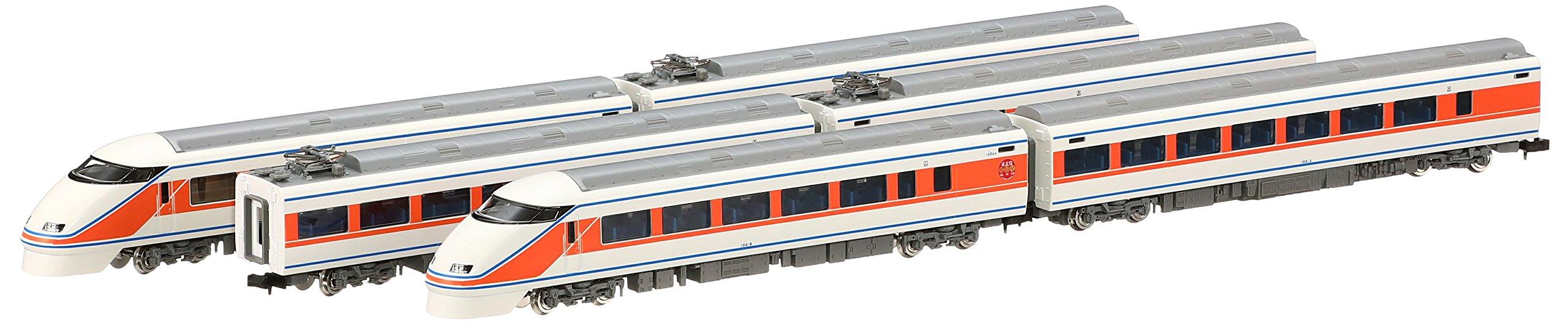 

TOMIX N Gauge Tobu 100 Series Spacia Sunny Coral Orange Color with Nikko Pilgrimage Set Model Train Emblem, 6-Car 98630, синий