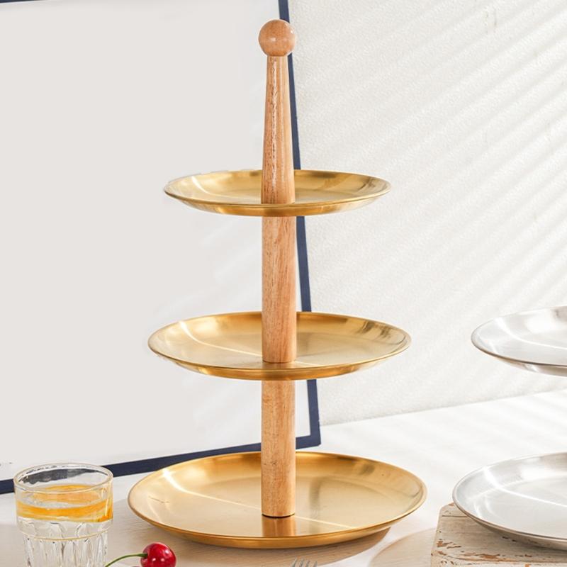 Metal Cupcakes and Fruits Tray Effective Stainless Steel Fruit and Candy Stands Organizers for Special Event