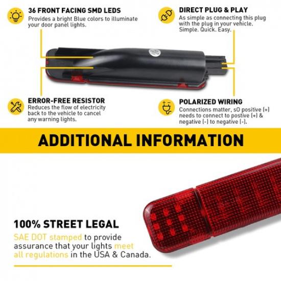 Pair LED Door Courtesy Light For Chevy Silverado Suburban Tahoe GMC Sierra Yukon