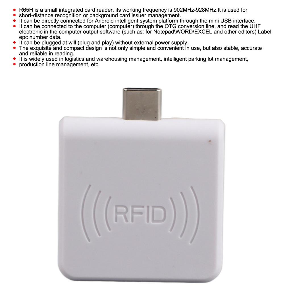 Mobile Phone OTG USB Portable Card Reader Type C Interface UHF Handheld Writer