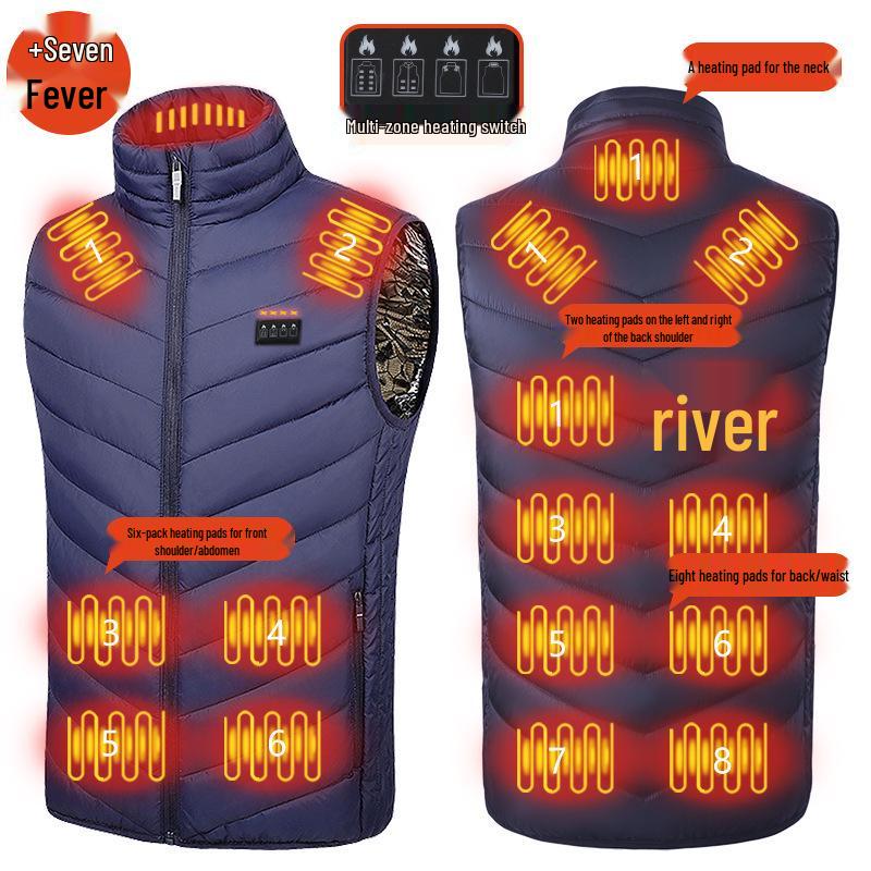 

Мужской зимний умный электрический жилет с подогревом с 28 зонами нагрева XXL
