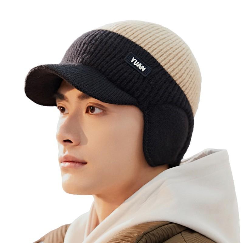 Men's Warm Wool Hat with Ear Protection for Seniors