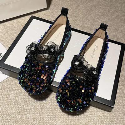 Fashion Round Toe Shiny Women's Flat Shoes Single Elegant Party Silver Young Chic Point Non Slip Casual With Discount On Ladies Footwear