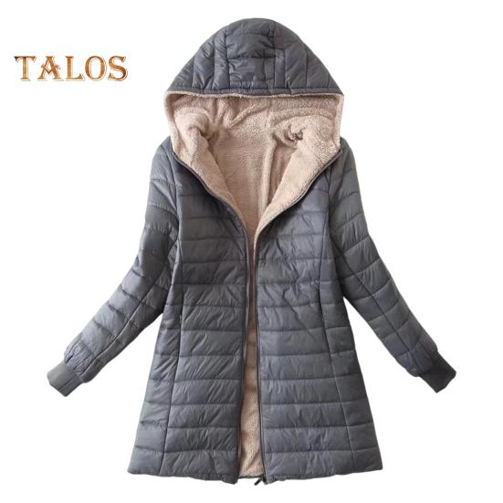 Dámské Zimní kabát S kapucí Silný plyš vycpaný Slim Fit větruodolný na zip Dlouhé rukávy Elastická manžeta Venkovní bunda Denní nošení Tepelné oblečení