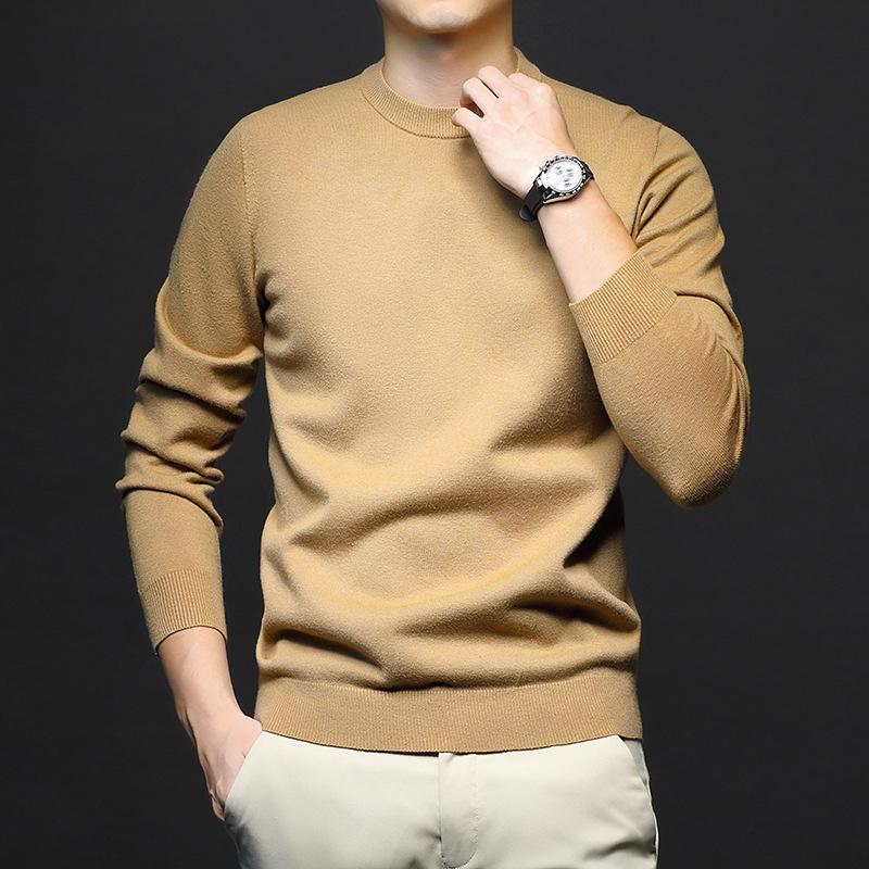 

Men’s Seamless Crew Neck Wool Blend Knit Sweater M