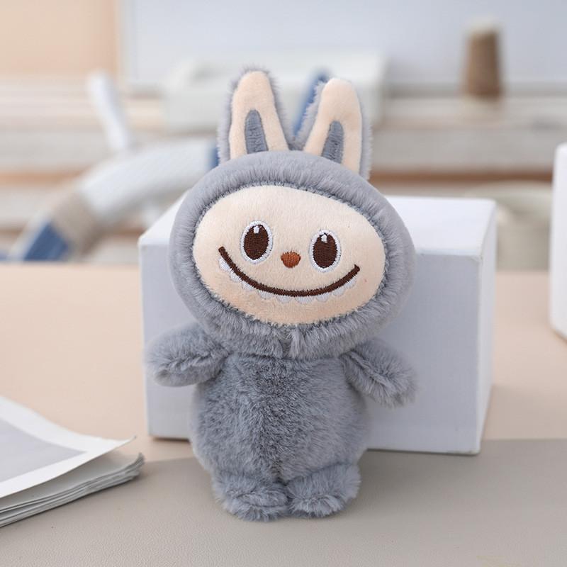 Plush Multicolour Keychain With Long Pile Fur And Pp Cotton Filling