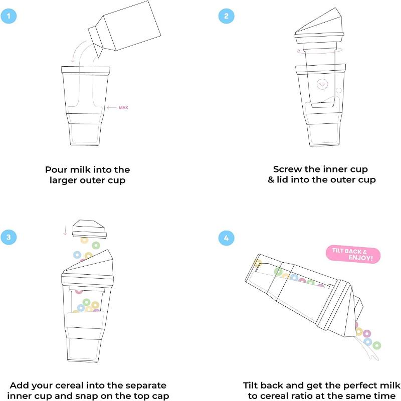 1 Stück Kreativer Milchtee Haferflockenbecher 2-in-1 Design, Tragbarer Reisebecher, Praktische Wasserflasche, Ideale Wahl für den täglichen Gebrauch