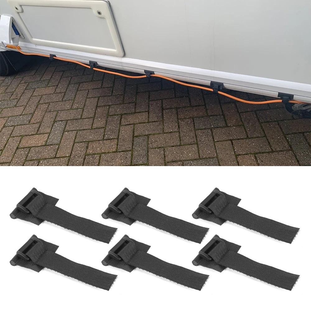 6Pcs Caravan Power Cable and Fresh Water Pipe Support Straps Camper Van Accessories Caravan Waste Water Pipe Support Straps