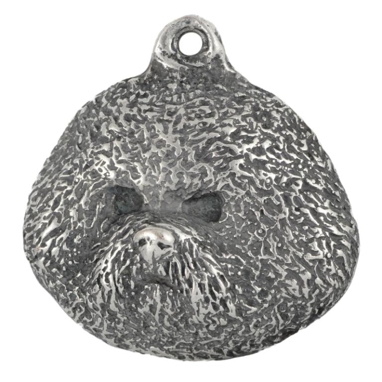 Bichon Frise, Bichon Tenerife, Bichon a poil frise - Postříbřená klíčenka s pejskem, ozdoba na kabelku, přívěsek na batoh značky Art-Dog