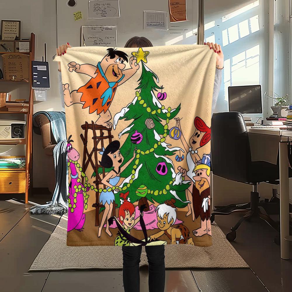 The Flintstones Flannel Blanket, High quality Comfortable for All Seasons, Home Decor, Warmth and Comfort