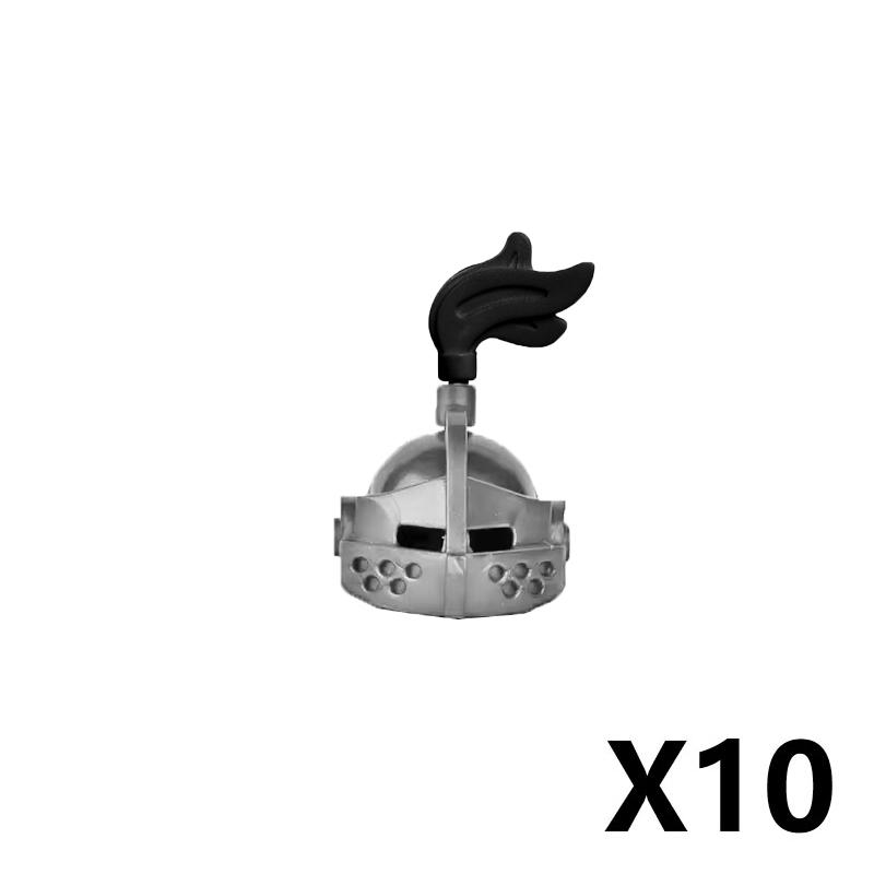 MOC Armes Médiévales Accessoire Briques Soldat Figurine Chapeau de Cow-boy Fusil de Chasse Arbalète Lance Armure Casque Masque Brique Jouet