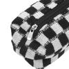  Checkerboard Pencil Case Handheld Bag Large Capacity Organizer Coffee Holder Pouch Polyester Color