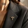 Golden Tone Brooch Uterus with Rhinestone Faux Pearl, Human Organ Lapel Pin, Female Accessory Hollow Shaped Jewelry for Coats Sweaters Scarves Body