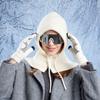 All-in-one Knitted Gloves Woolen Winter Warm Set Simple Balaclava Winter Warm Hat  Men and Women