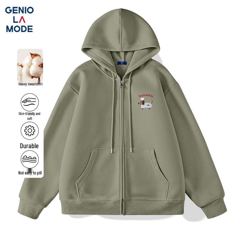 

GENIOLAMODE Men s Heavyweight Full-Zip Hooded Cardigan Sweatshirt 2XL