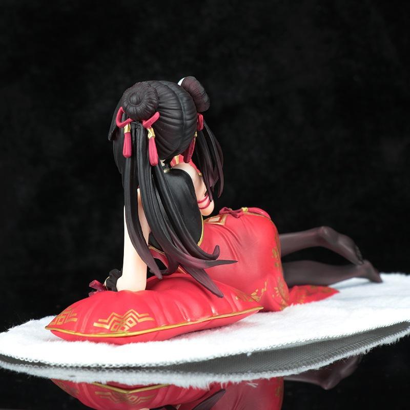 Animation Chinese Style Date A Live Tokisaki Kurumi Figure Lying New Year Cheongsam Car Ornament Model Boxed