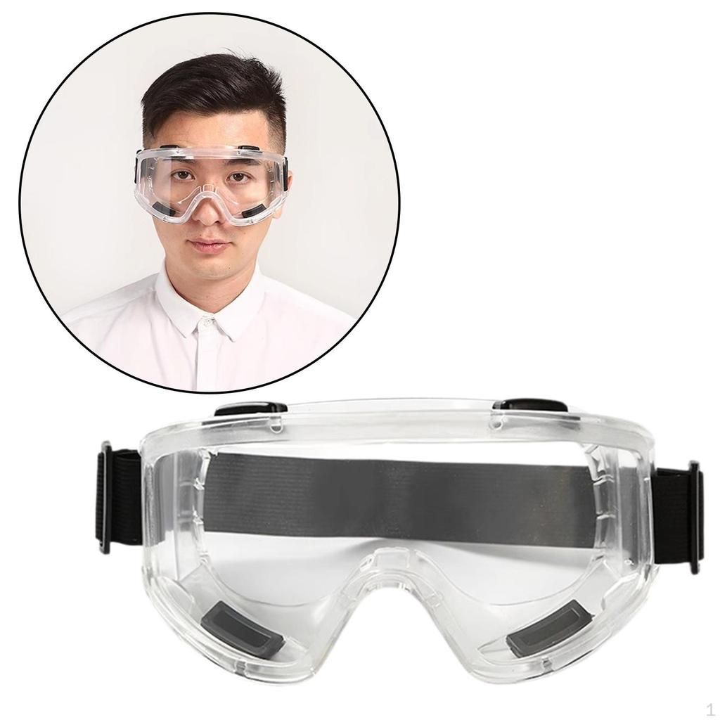 Safety Goggles Transparent Protective Eyewear for Cycling Outdoor Sports Black