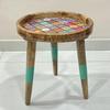 Wooden Side Table End Table Round Wooden Stool Tall Stool for Living Room, Dinning, Bed, Hotel Room 45.72 Cm Height and 30.48 Cm Diameter