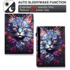 For Samsung Galaxy Tab S10 FE+ Leather Case Pattern Print Card Slots Stand Auto Sleep Wake Tablet Cover