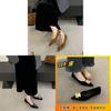 Black Metal Buckle Loafer Shoes For Women With Pu Material For Work And Office Use