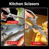 Multi-Purpose Scissors Food and Barbecue Scissors Fish-scaling Scissors for Cutting Meat Bone Stainless Steel Kitchen Shears