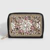 Bohemian Style PU Zipper Card Holder & Coin Purse with Butterfly and Flower Design