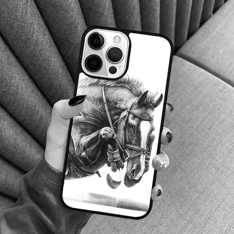 Horse Pony Painted Phone Case For iPhone 17 Air 16 16e 15 13 14 Pro Max 11 12 Plus 2022 MAX Shell Cover coque