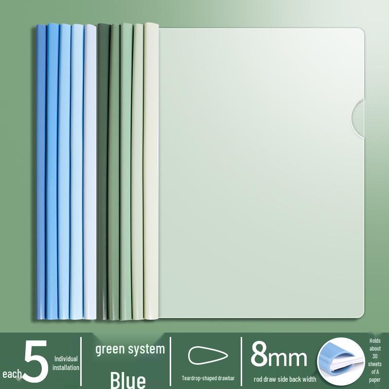 A4 Gradient Morandi Color Transparent Folder - Durable Clip for Exam Papers and Documents