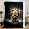"Knight Praying Under Radiant Cross" Patterned Flannel Blanket Perfect for the Bedroom Living Room, Sofa, or a Little Nap