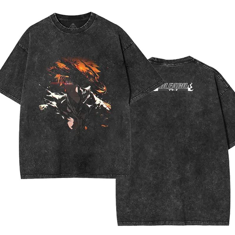 

BLEACH Куросакі Ічіго Аніме Графічна Футболка Чоловіки Жінки Одяг З Коротким Рукавом Бавовняні Футболки Прана Футболка Харадзюку Вінтаж Футболка M