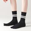 2Pairs Breathable Toe Mid Calf Socks Sweat Absorption Toe Separator Socks Two Toe Tube Socks  Women