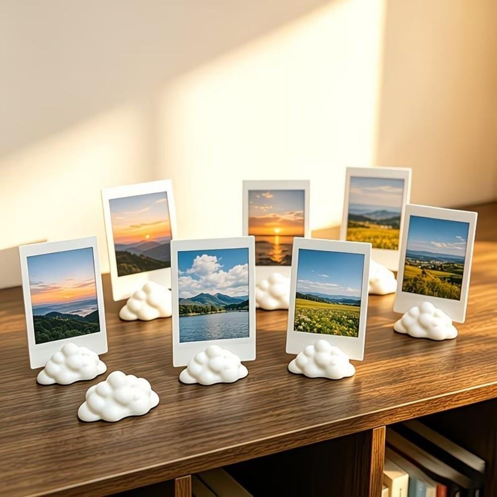 3pcs Cloud-Shaped Photo Holders 3D Printed Photo Display Racks Business Card Holder Home Use
