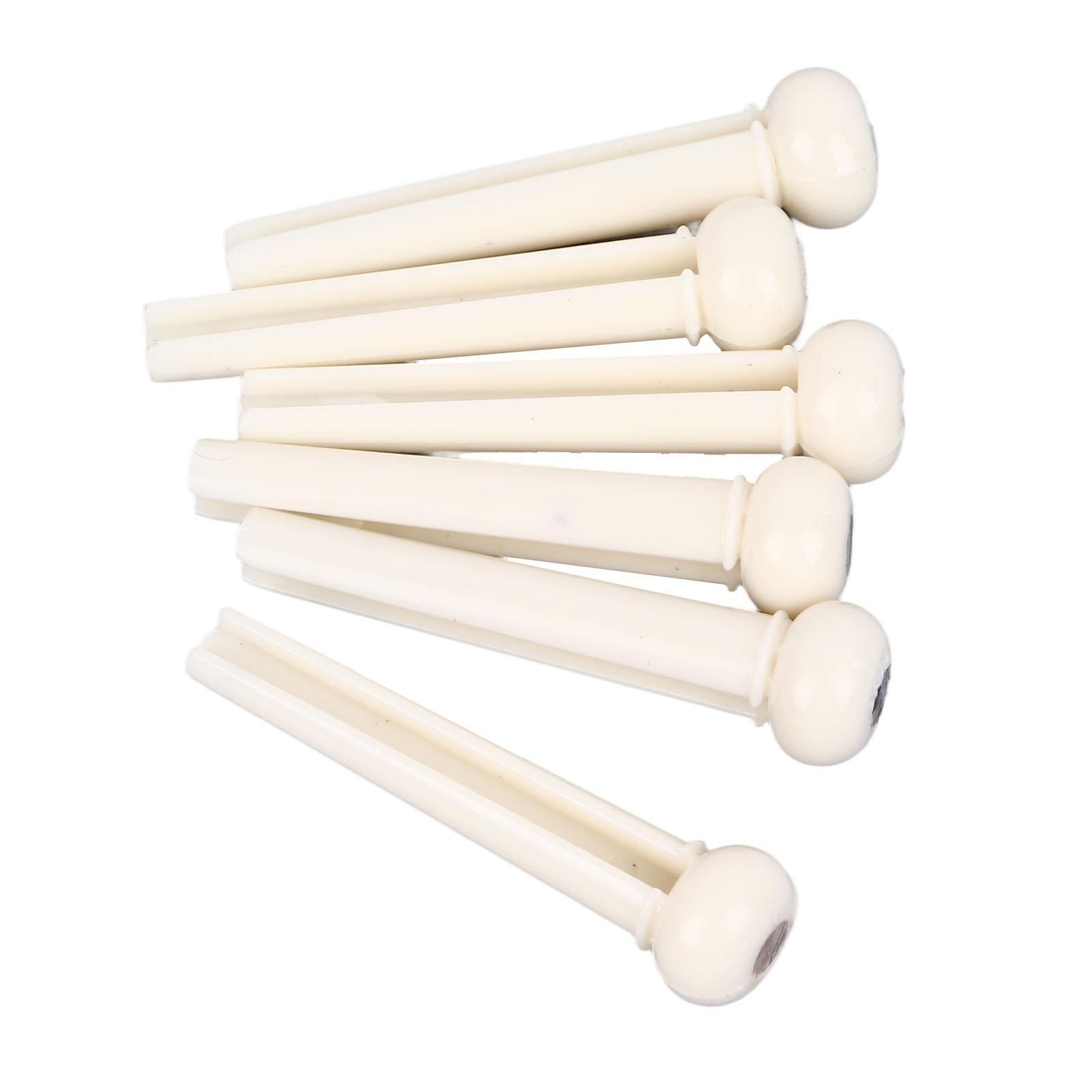 6Pcs Acoustic Guitar Bridge Pins Pegs Replacement Acoustic Guitar Plastic Bridge Saddle and Nut Guitar Bridge Pins