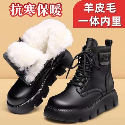 Martin Boots Women's 2025 New Winter Velvet Warm Snow Boots Fur Integrated Thick-soled Non-slip Versatile Cotton Boots Tide