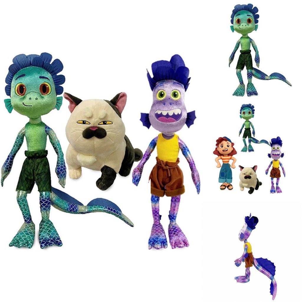 Søte Tegneserie Luca Alberto Julia Katt Sjømonster Gutter Plysjleker Anime Figurer Dukker