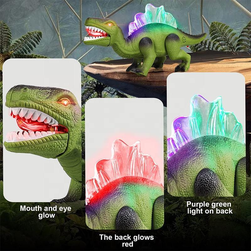 Electric Dinosaur Toy, Realistic Roaring Dinosaur with Walking Motion and LED Lights, Educational and Fun Toy for Kids