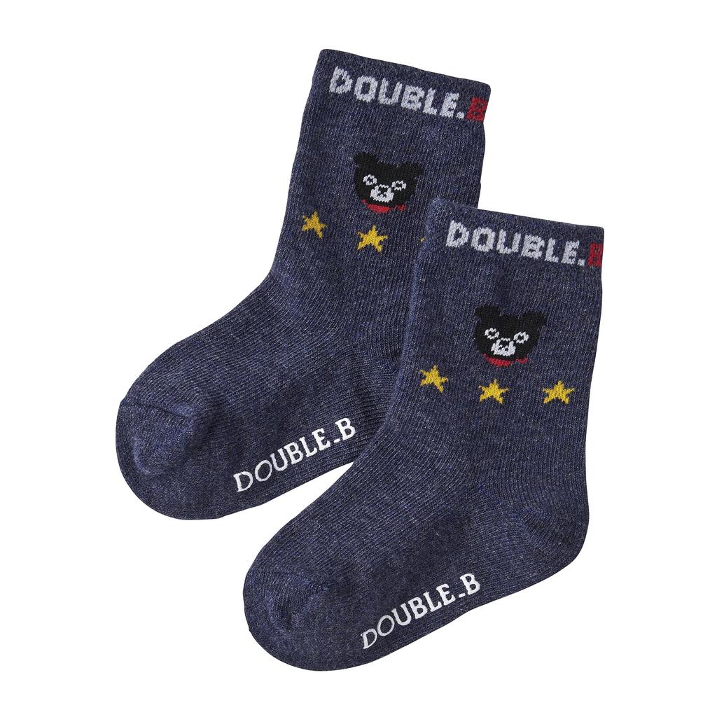 MIKI HOUSE Double B Sock Crew Length Socks for Boys and Sizes Pack, 3-Pair Girls, 15-17cm, Blue, 64-9628-490