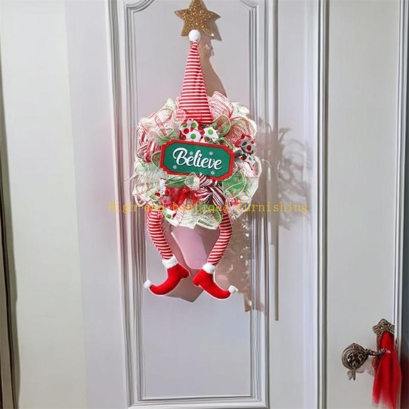  Classical Christmas Long Legged Doll Wreath Festival Dwarf Decorations Wreath