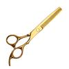 Gold Stainless Steel Professional Barber Hairdressing Scissors - Flat Tooth Thinning Scissors for Bangs