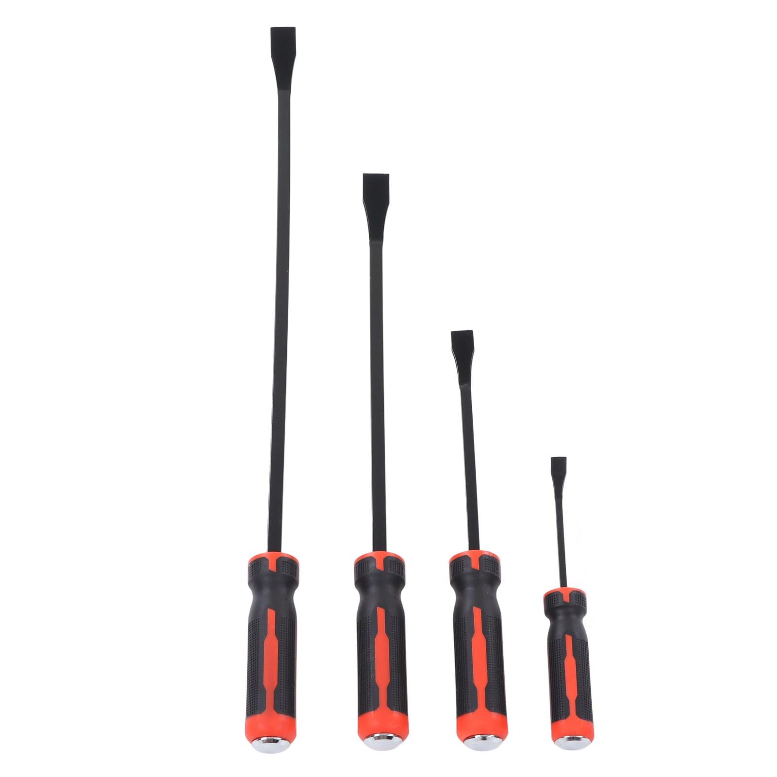

4Pcs Angled Tip Pry Bar Set 8in 12in 18in 24in 60HRC Reinforced 30 degrees Curved Car Tire Repair Pry Bar
