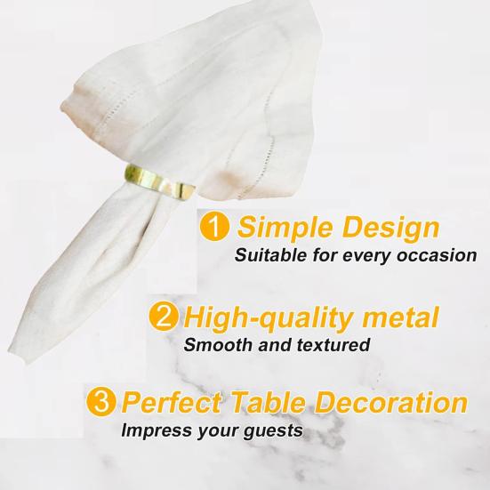 6/12Pcs Golden Napkin Rings Metal Circle Design Napkin Holders Buckles Family Dinner Wedding Party Table Decoration