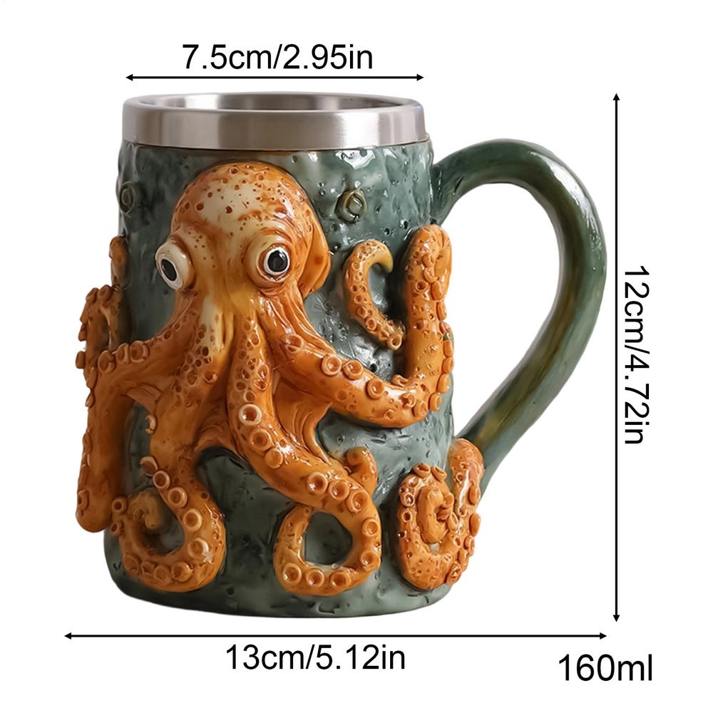 Drinking Cup 160ml Octopus Design Multifunctional Cups Octopus Coffee Mug for Hot Cold for Milk Ice Water Juice Latte Tea Beer